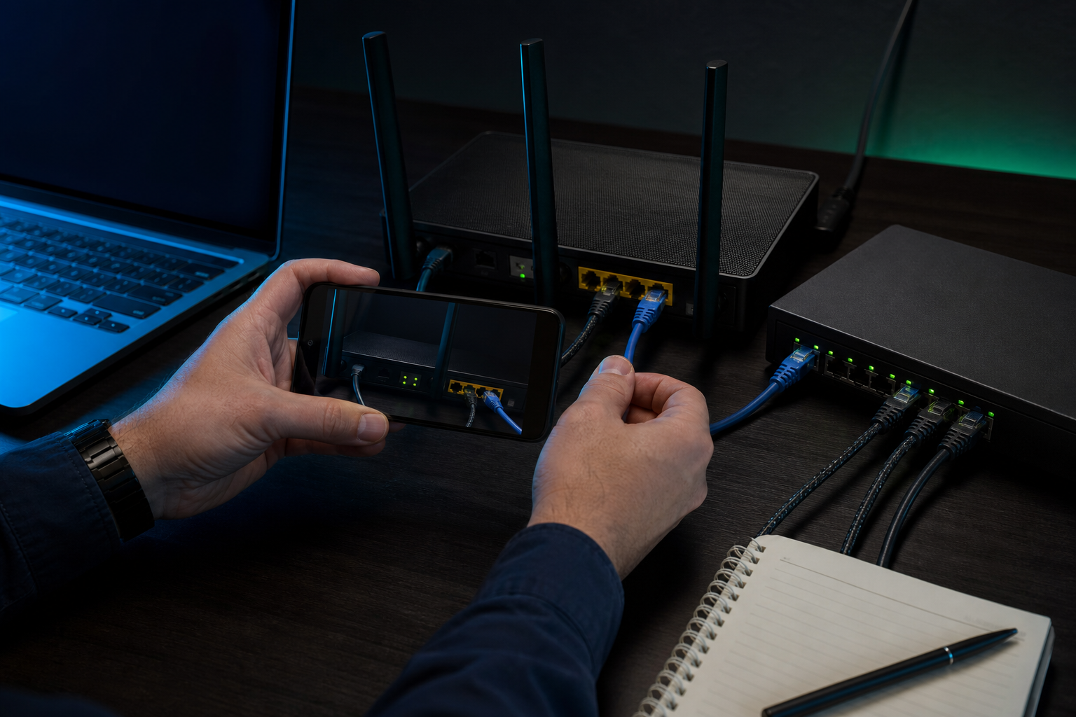 Documenting network connections before isolating a suspicious device