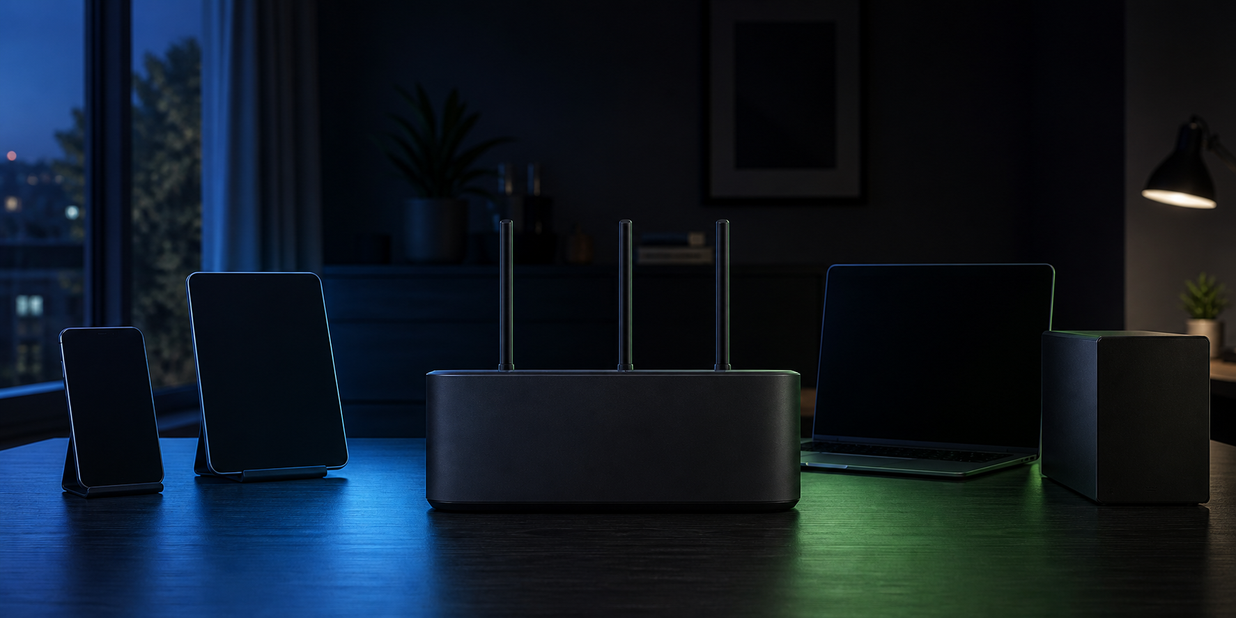 Unbranded home router separating guest devices from trusted household systems