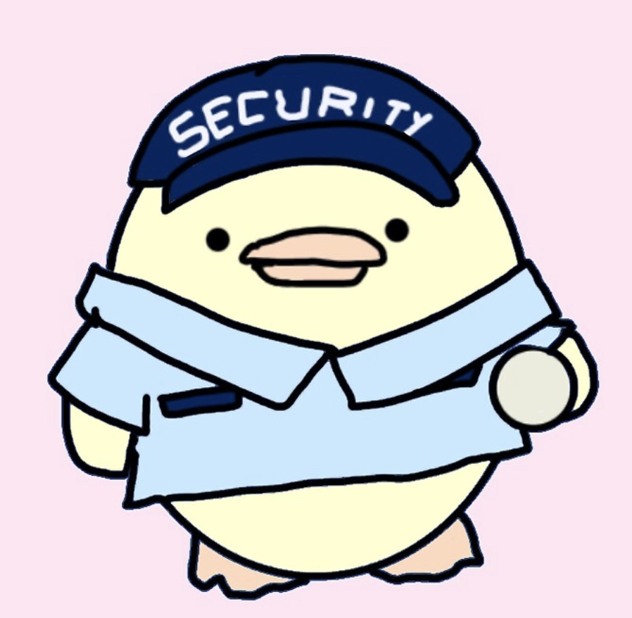 Rubber duck with security badge